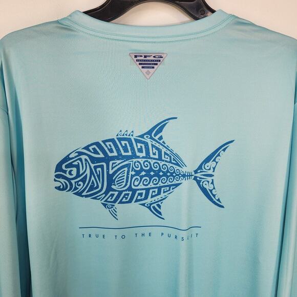 Columbia T Shirt Mens Large Performance Fishing Gear PFG Omni-Shade Long Sleeve - Picture 7 of 11